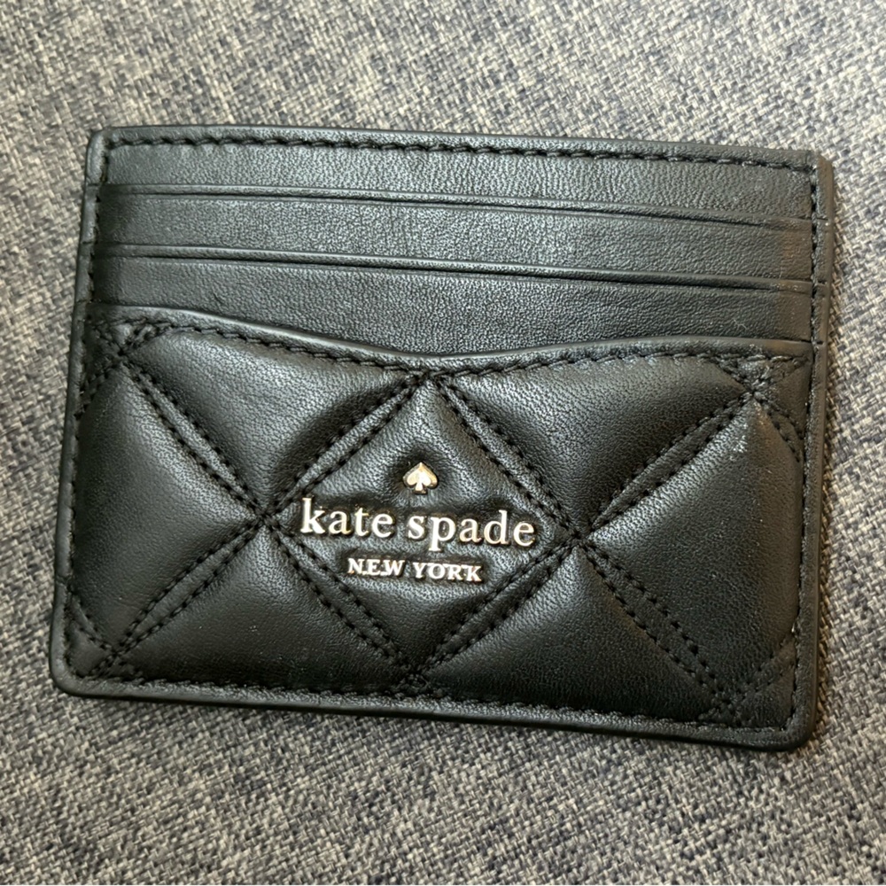 Kate Spade Black Quilted Card Holder
